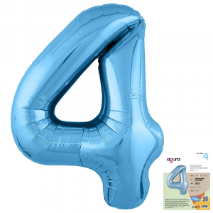 Цифра 4 Голубая  - Шары и праздники