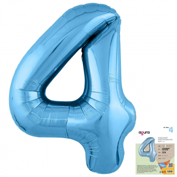 Цифра 4 Голубая  - Шары и праздники